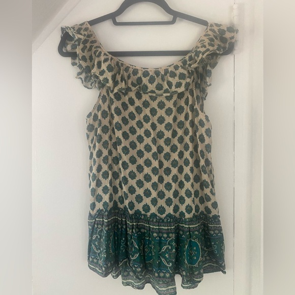 Juicy Couture Mandala Print Flutter Sleeve Boho Top Size Small - Picture 3 of 7